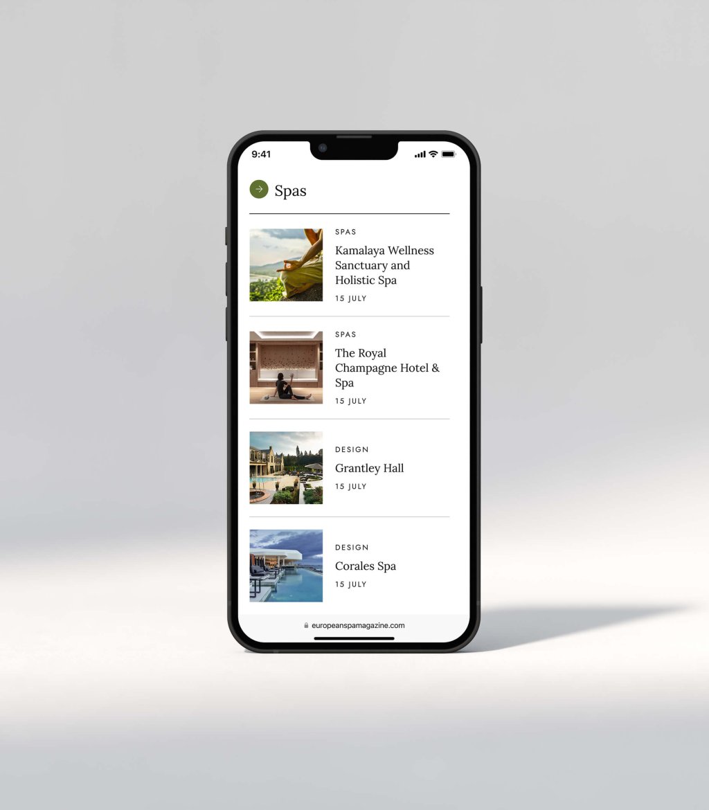 European Spa Articles on Mobile.