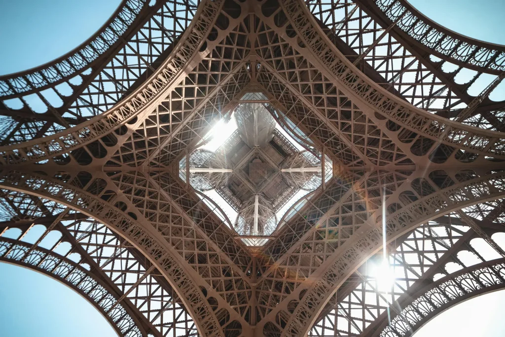 Eiffel Tower from below.