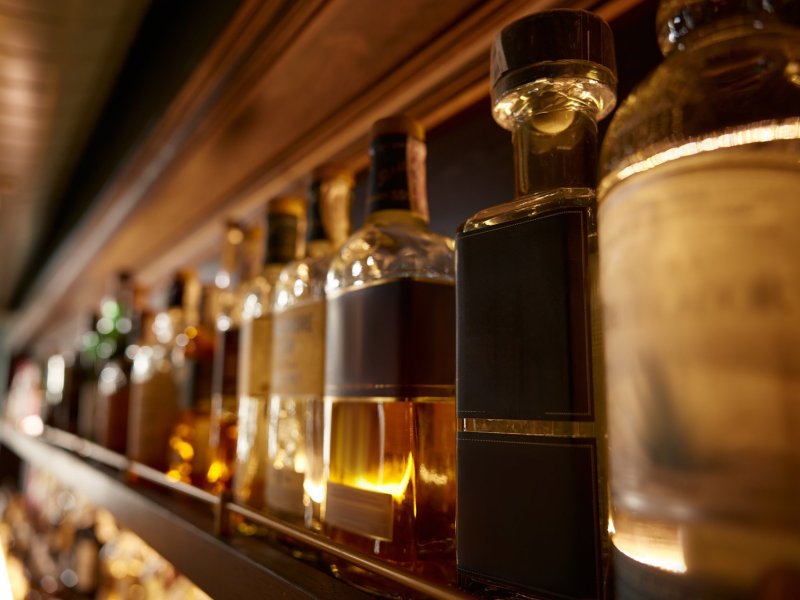 Bottles of spirits