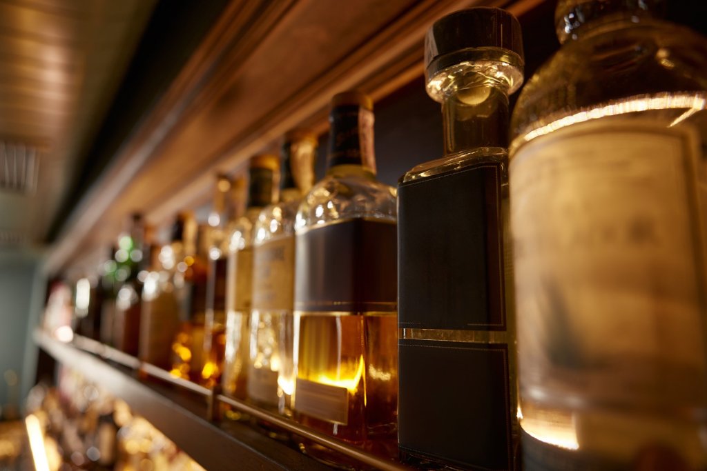 Bottles of spirits.