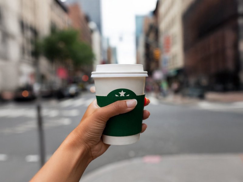 Lady holding a coffee cup