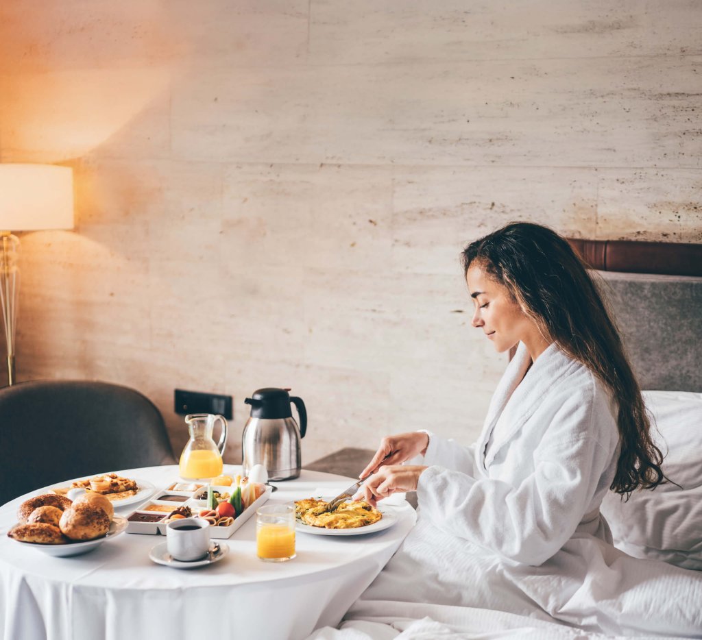 Hotel breakfast.